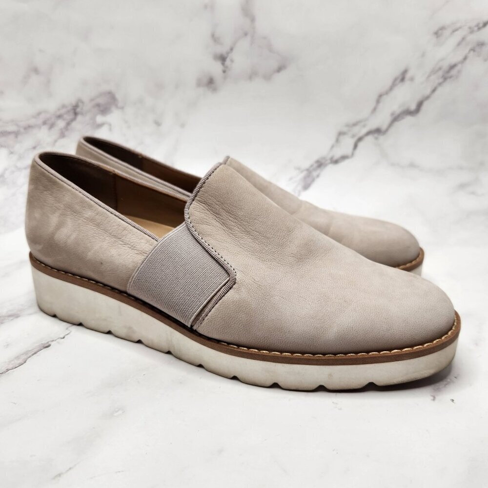 Franco Sarto Hailie 2 Tan Leather Flats Slip-On Shoes Walking Women's 6.5